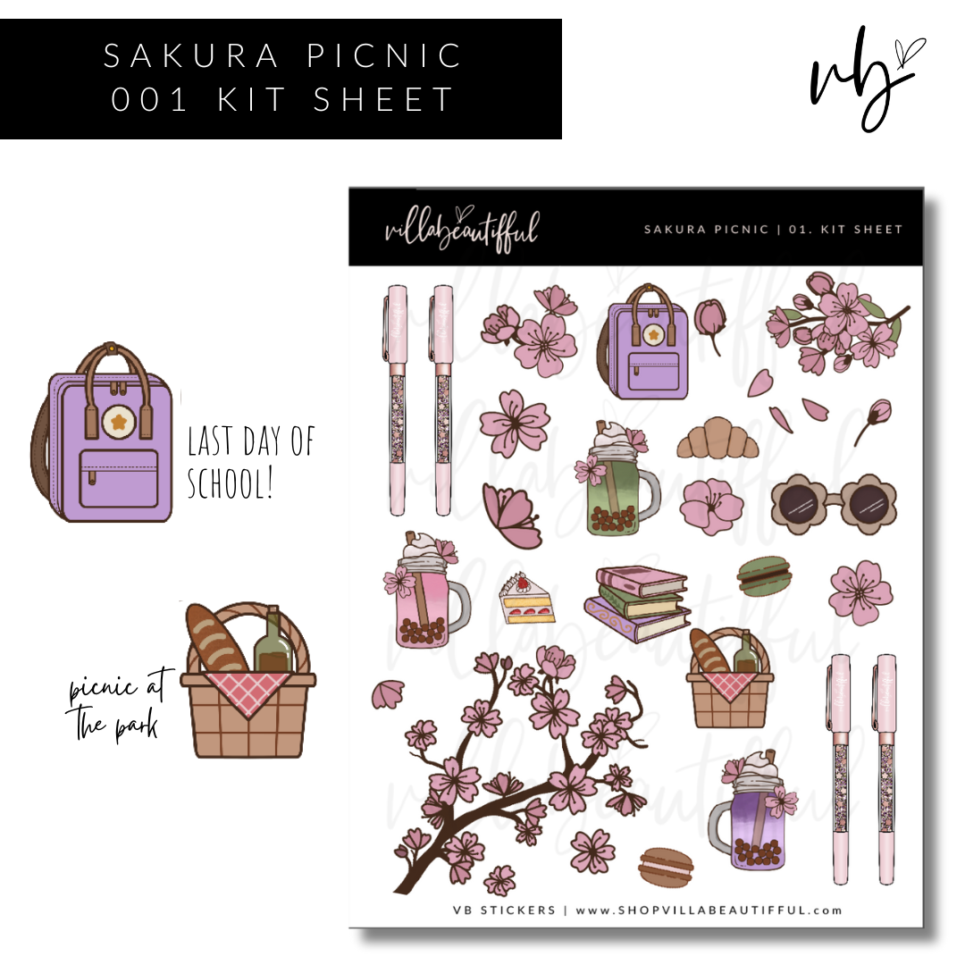 Sticker Sheet | Sakura Picnic 01 Kit Sheet