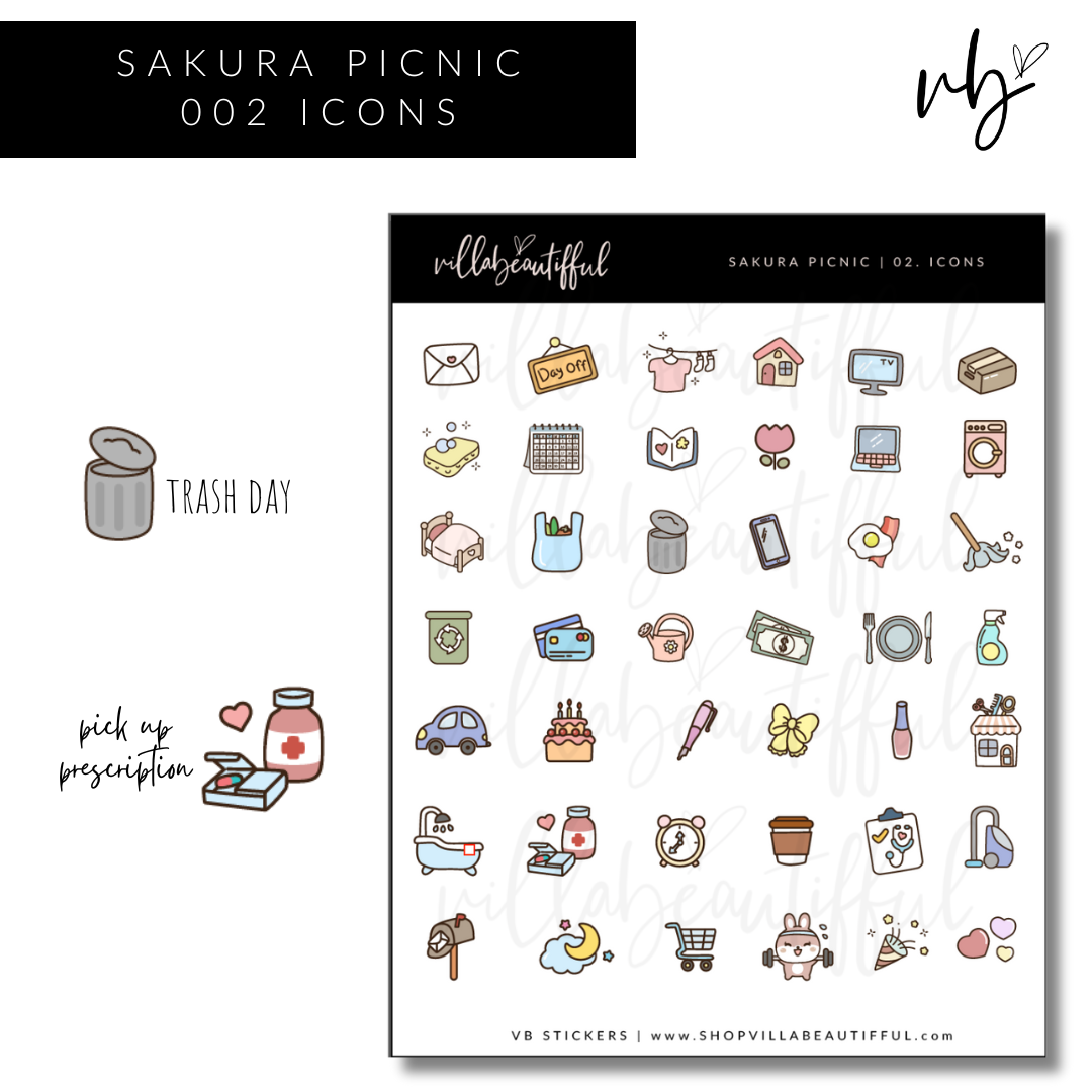 Sticker Sheet | Sakura Picnic 02 Icons