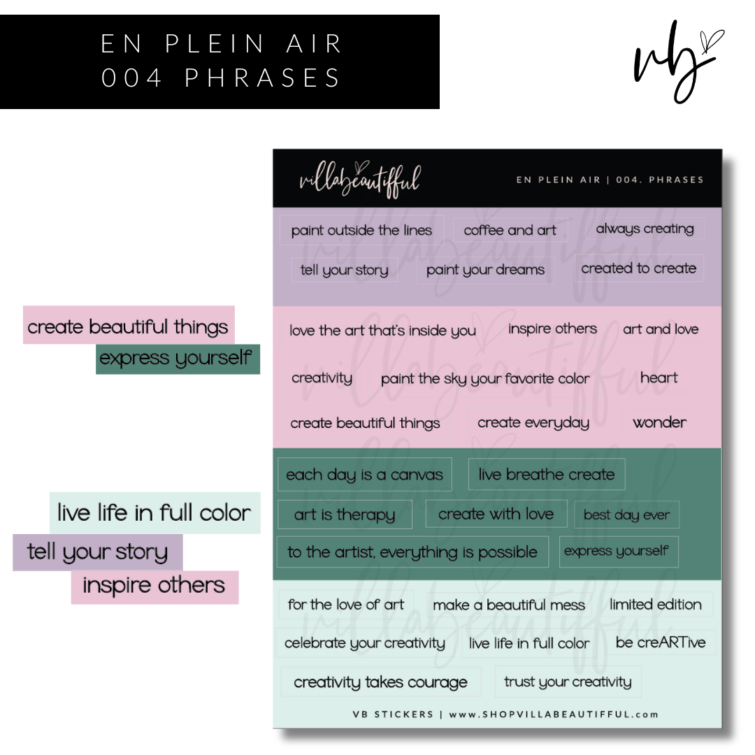 Sticker Sheet | En Plein Air 04 Phrases