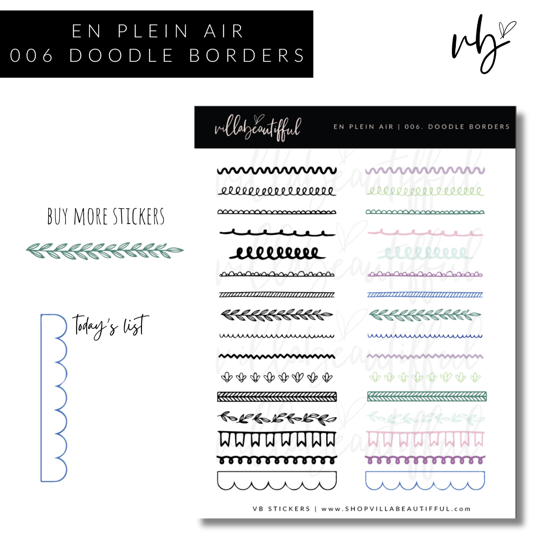 Sticker Sheet | En Plein Air 06 Doodle Borders