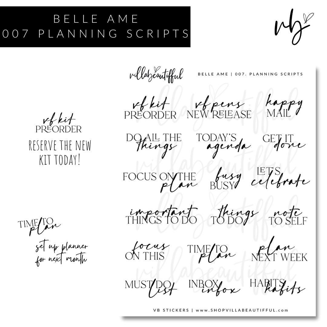 Sticker Sheet | Belle Ame 07 Planning Scripts