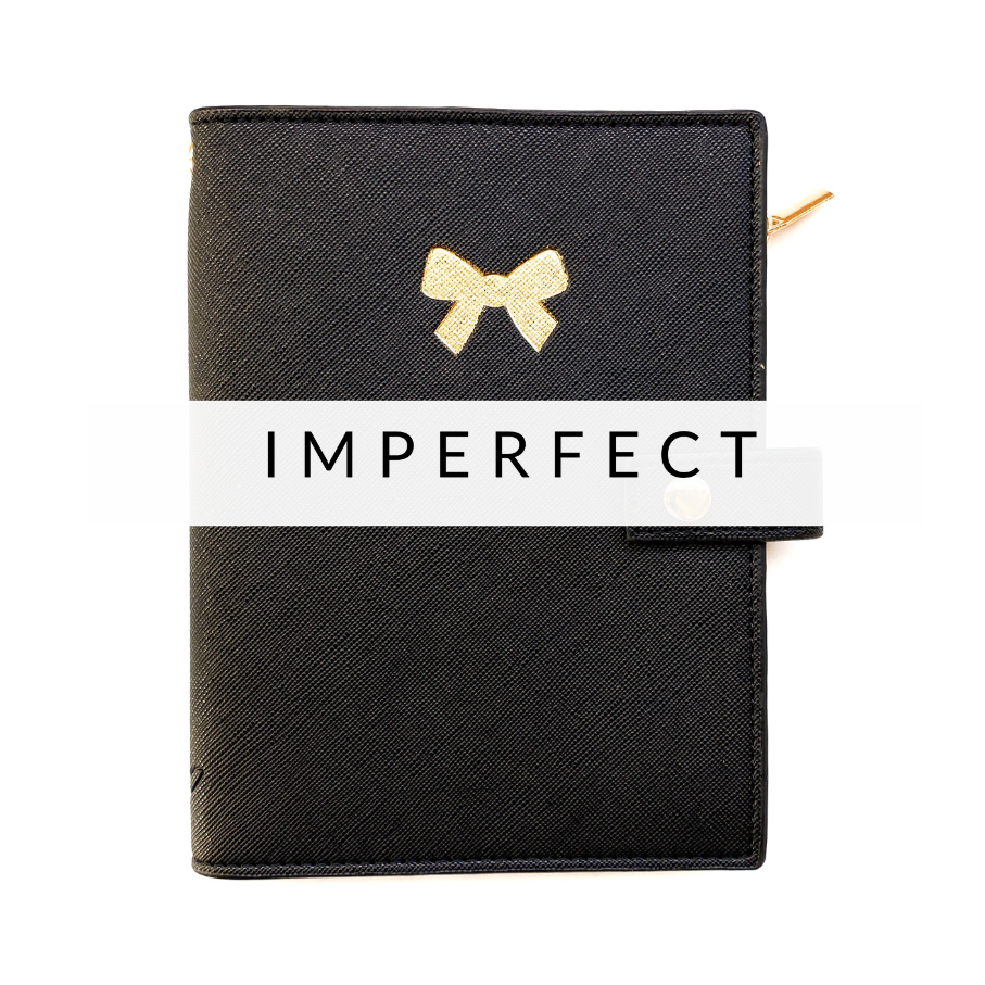 Pocket Book | Black with Gold Bow IMPERFECT