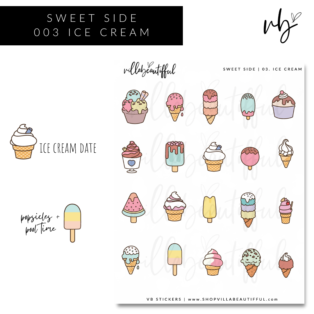 Sticker Sheet | Sweet Side 03 Ice Cream