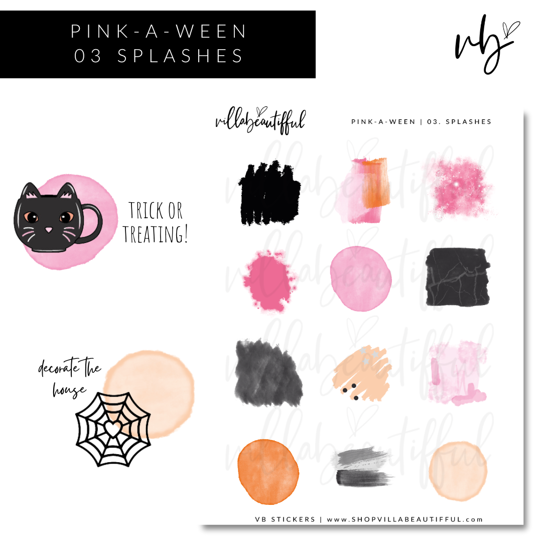 Sticker Sheet | Pink-A-Ween 03 Splashes