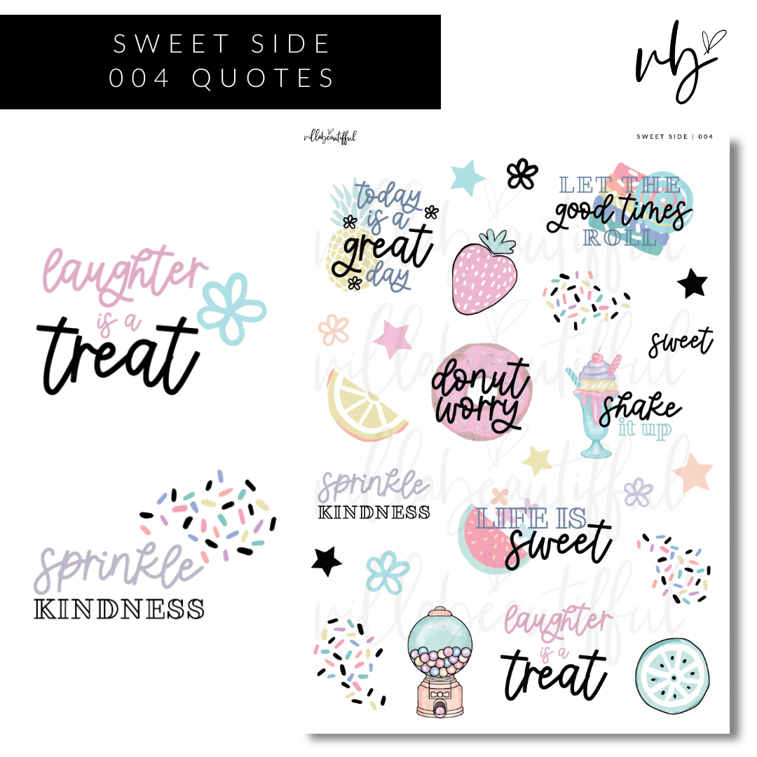 Sticker Sheet | Sweet Side 04 Quotes