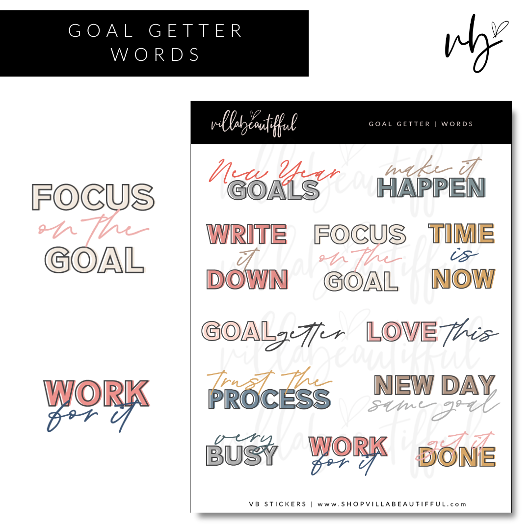 Sticker Sheet | Goal Getter 04 Words