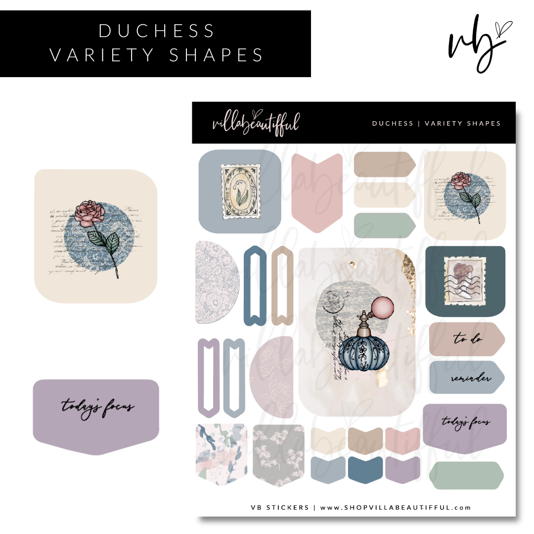 Sticker Sheet | Duchess 08 Variety Shapes