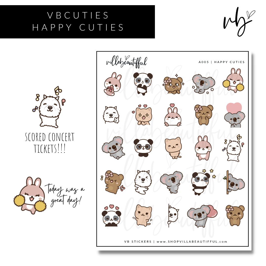 Sticker Sheet | A005 Happy Cuties