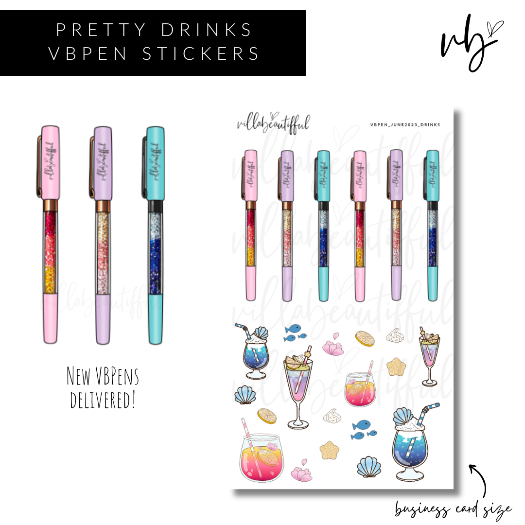 Sticker Sheet | New Release VBPens Pretty Drinks