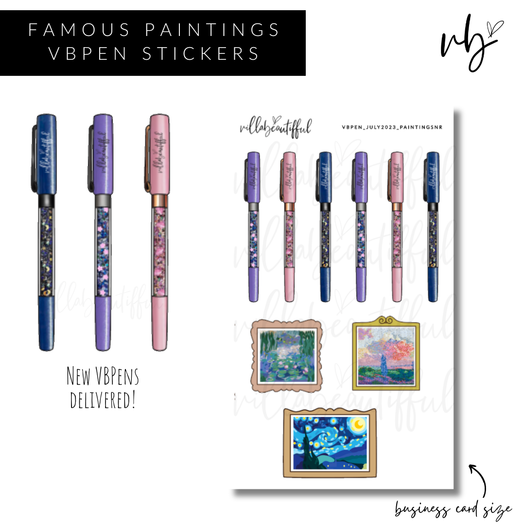 Sticker Sheet | New Release VBPens Famous Paintings