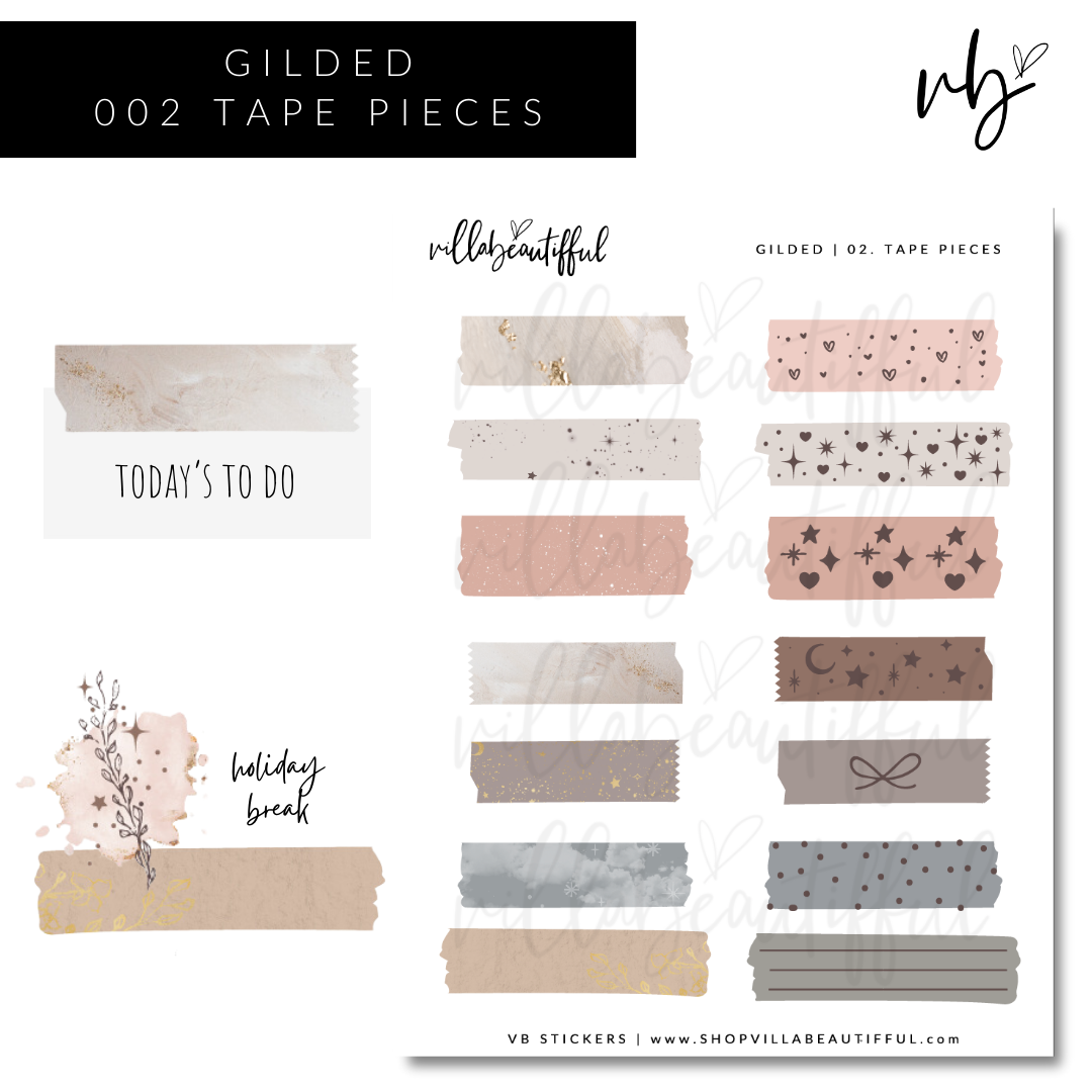 Sticker Sheet | Gilded 02 Tape Pieces