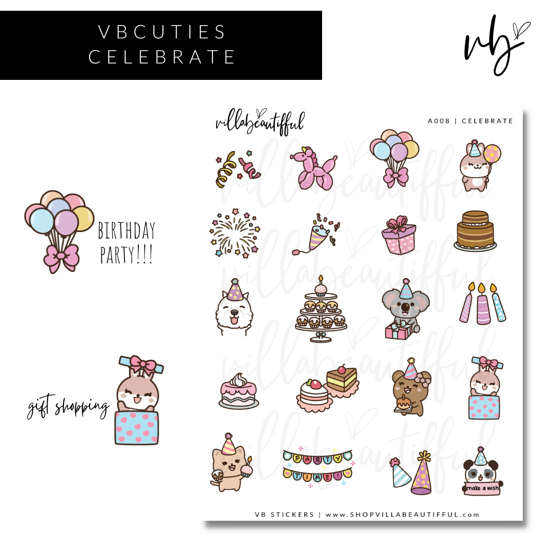 Sticker Sheet | A008 Celebrate