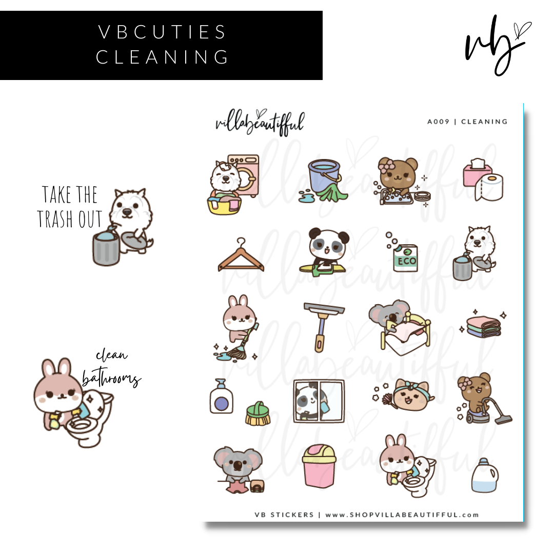 Sticker Sheet | A009 Cleaning