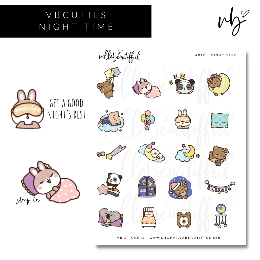 Sticker Sheet | A018 Night Time