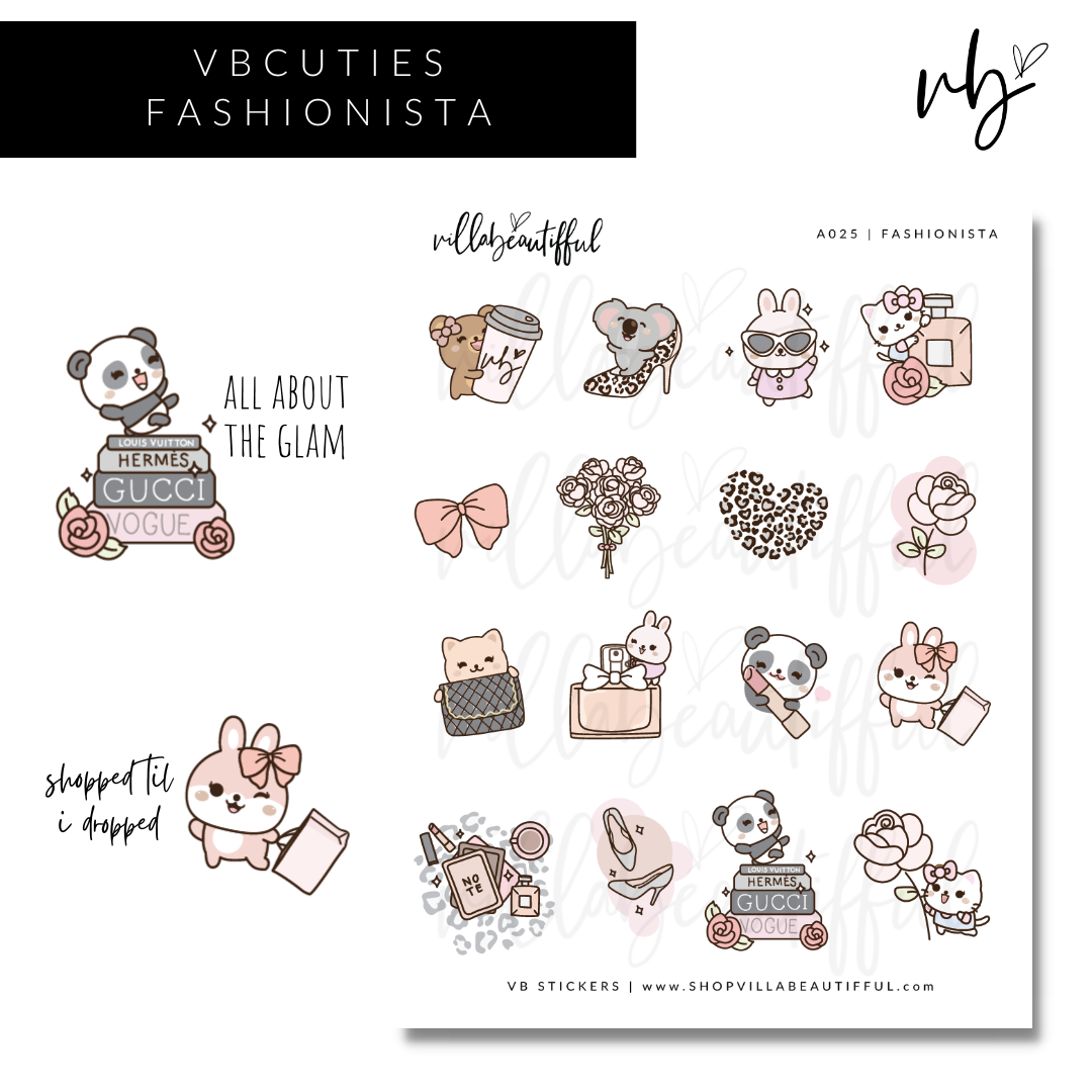 VBCuties | A025 Fashionista Sticker Sheet