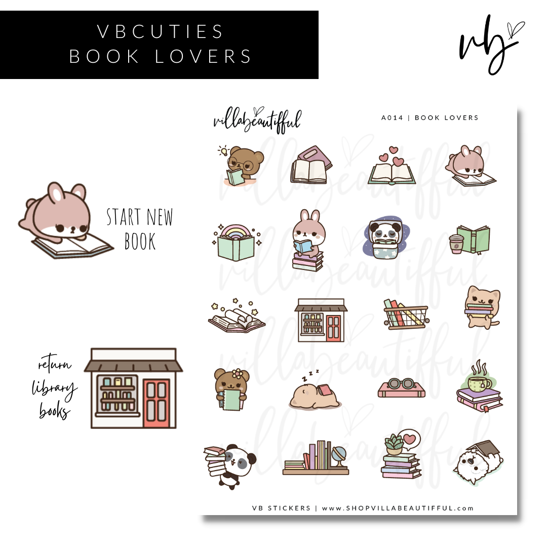 Sticker Sheet | A014 Book Lovers