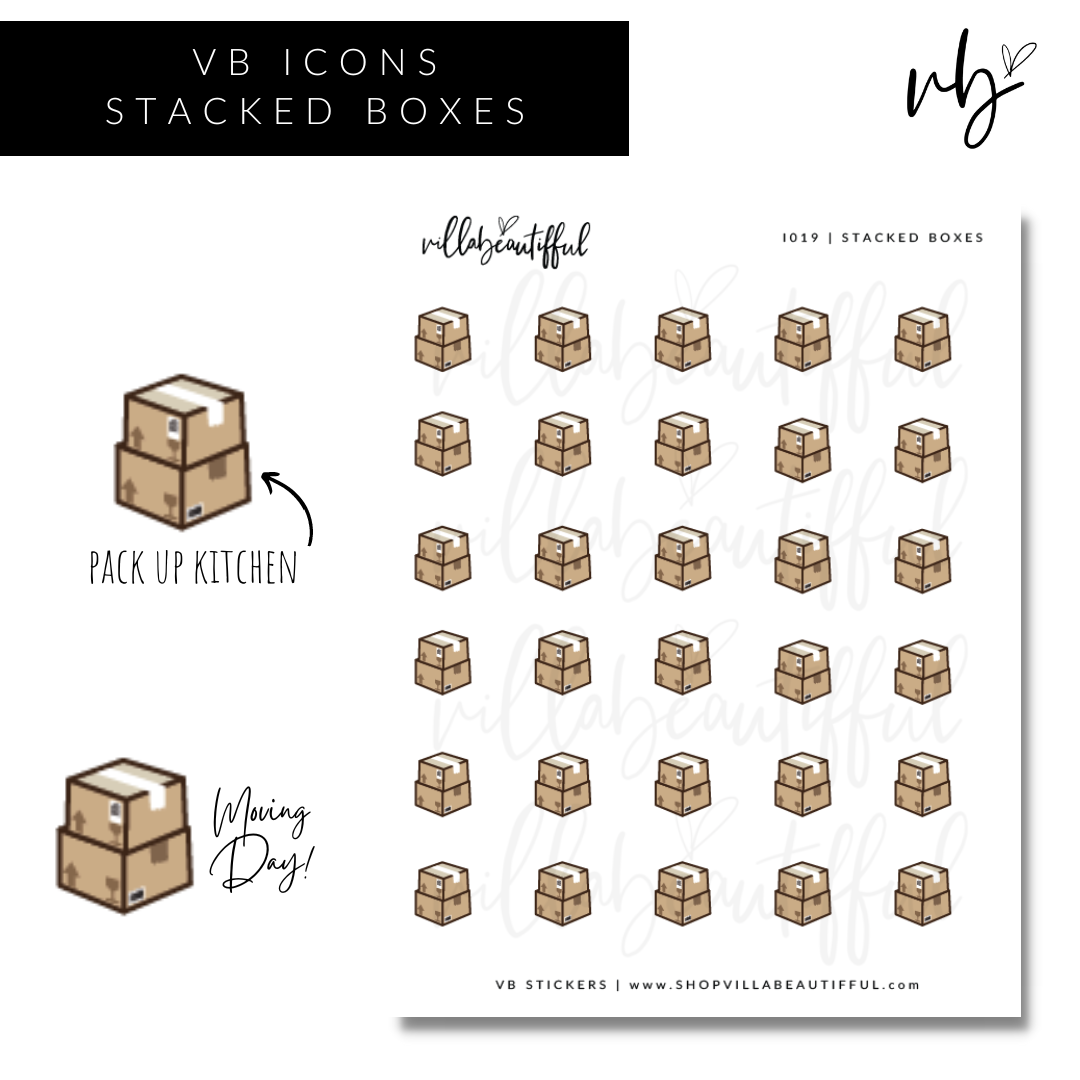 Sticker Sheet | I019 Stacked Boxes