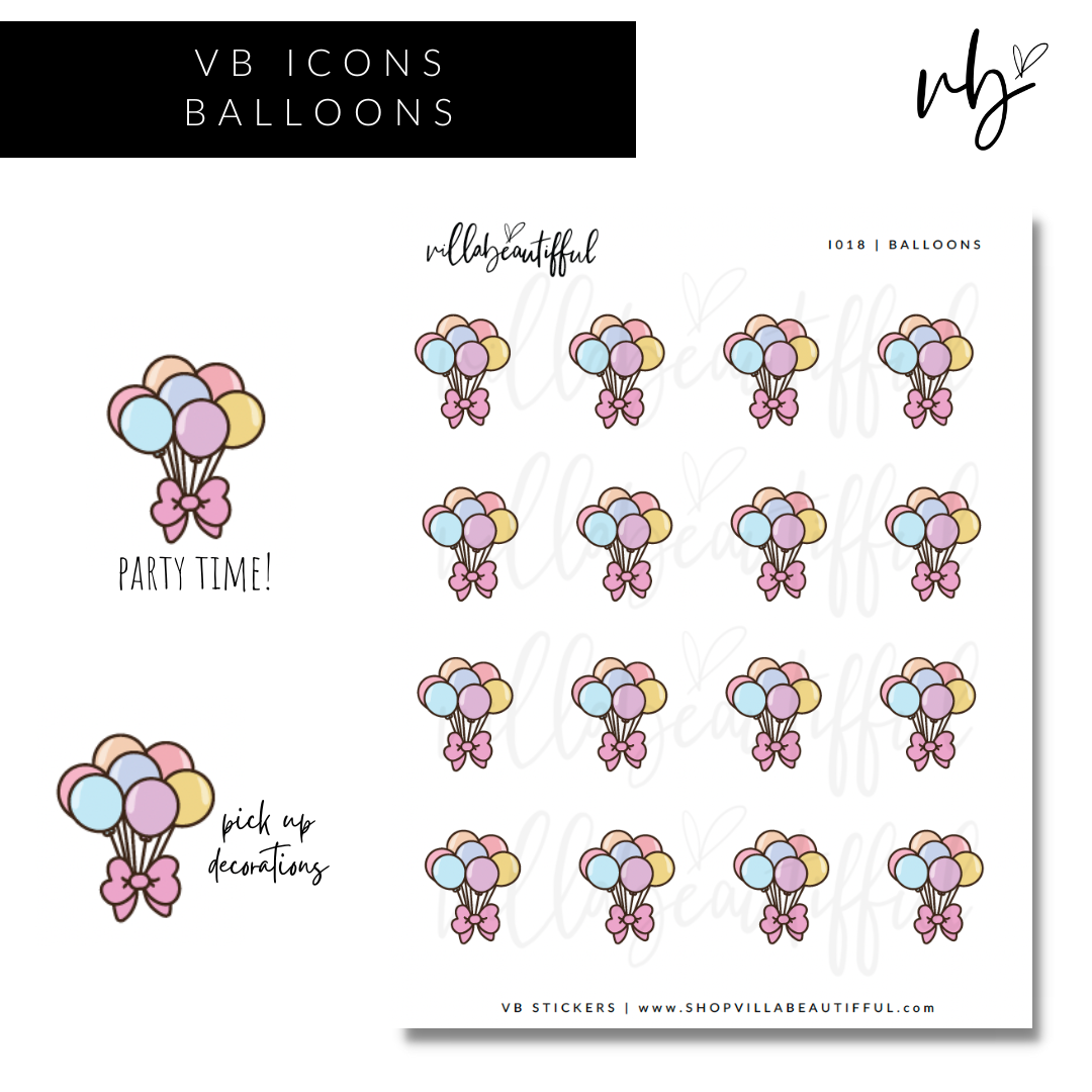 Sticker Sheet | I018 Balloons