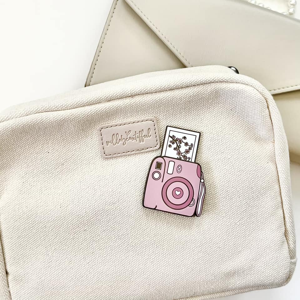 Sakura Picnic Polaroid Enamel Pin