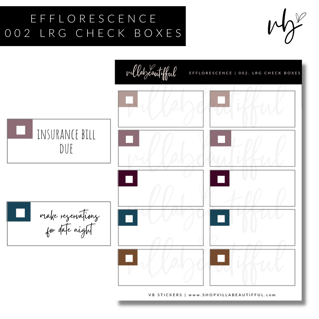 Sticker Sheet | Efflorescence 02 Large Check Boxes