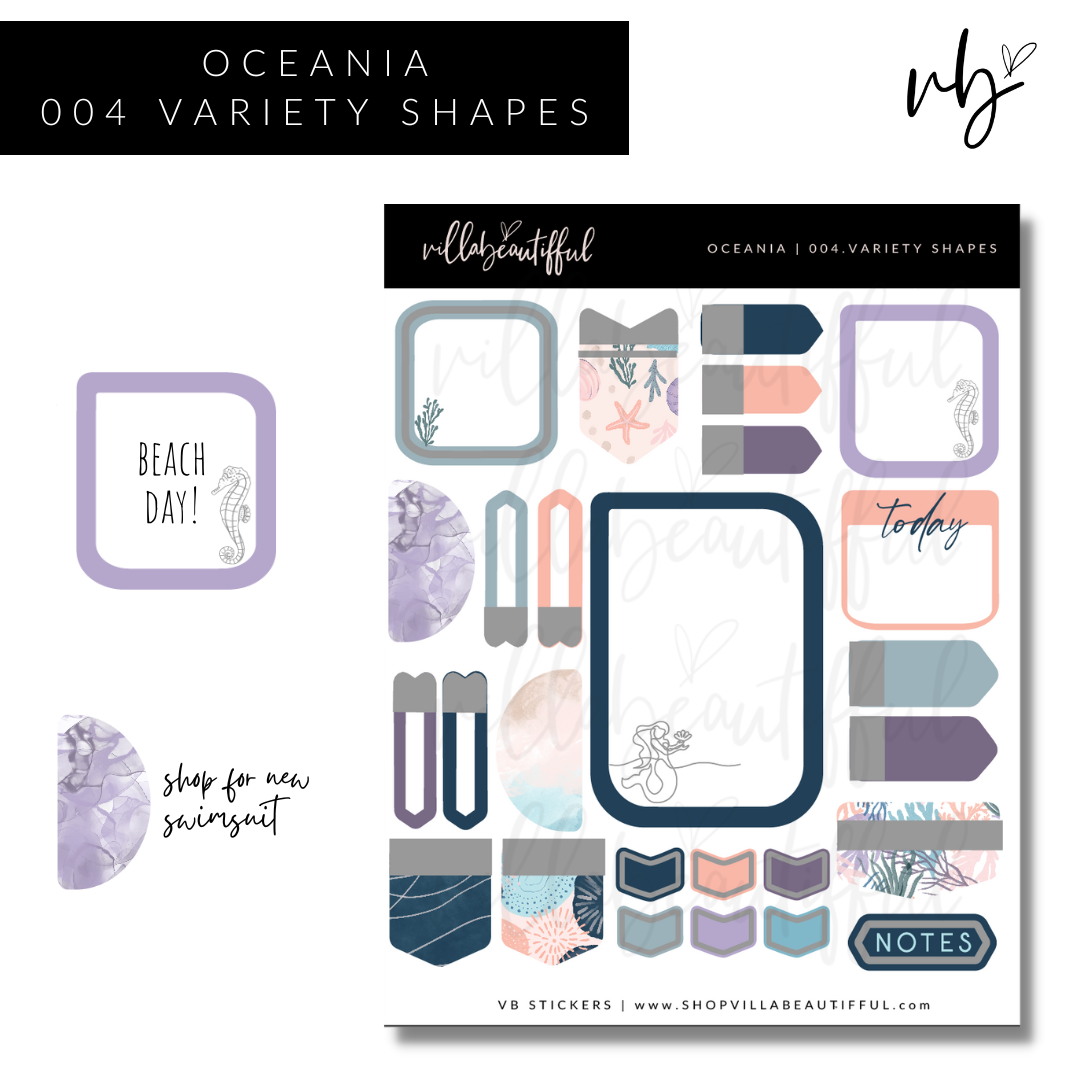 Sticker Sheet | Oceania 04 Variety Shapes