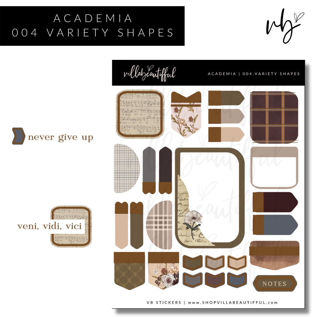 Sticker Sheet | Academia 04 Variety Shapes