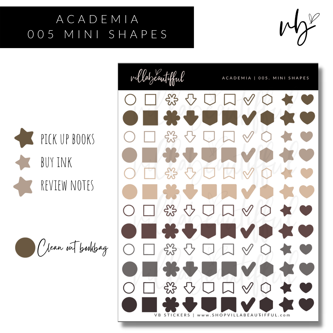 Sticker Sheet | Academia 05 Mini Shapes