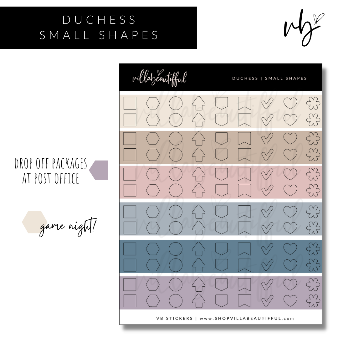 Sticker Sheet | Duchess 03 Small Shapes