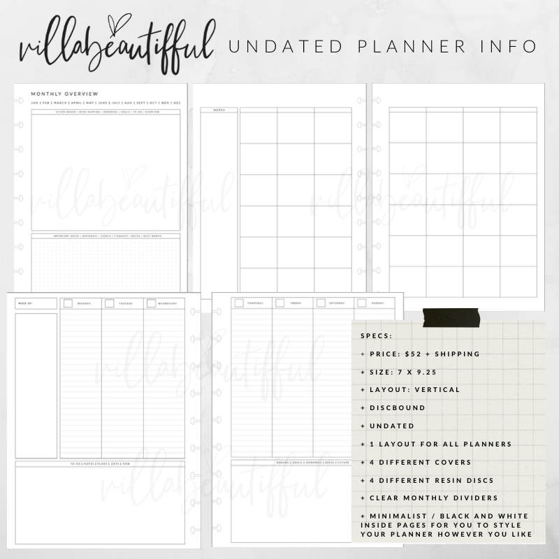 VBPlanner Undated | White Floral