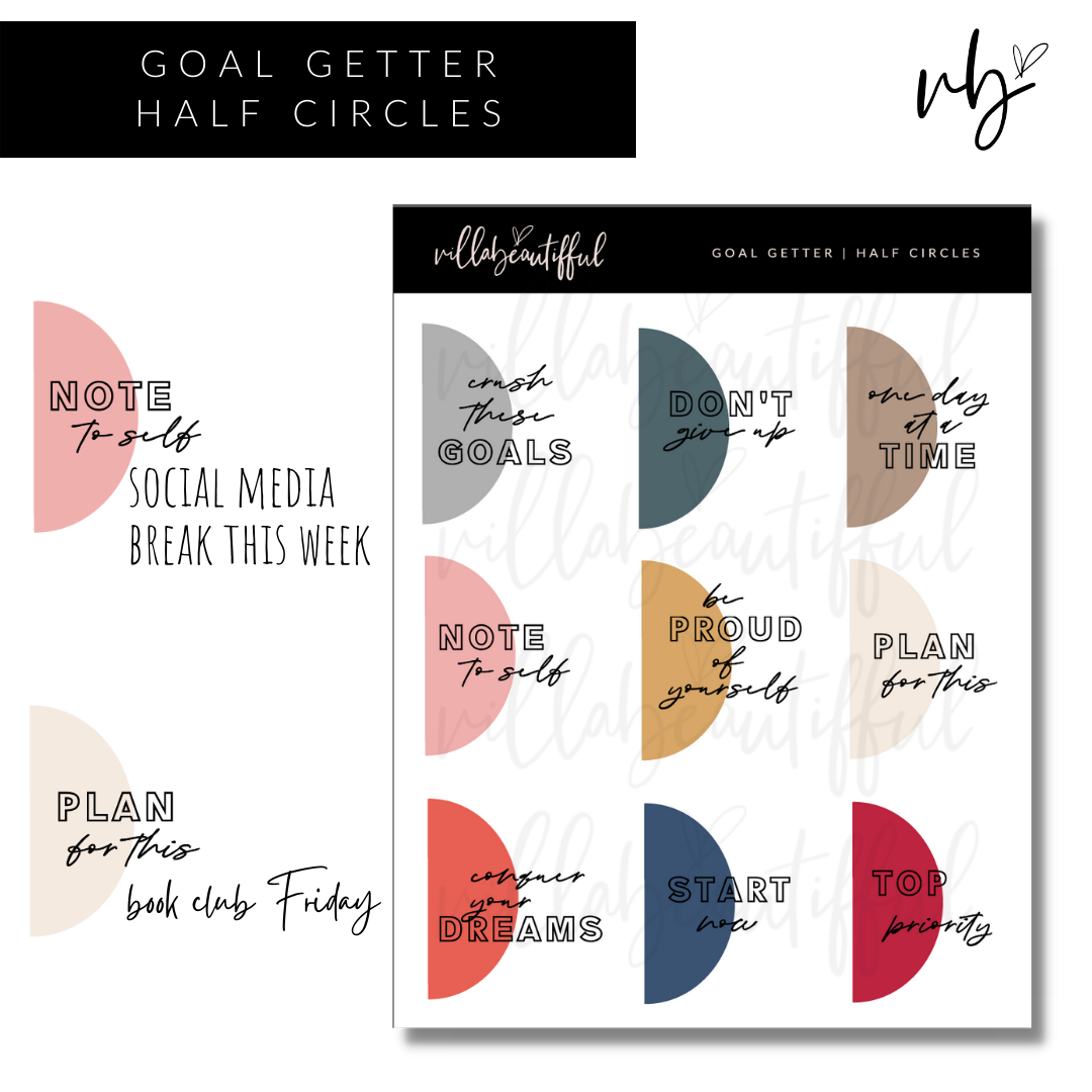 Sticker Sheet | Goal Getter 07 Half Circles