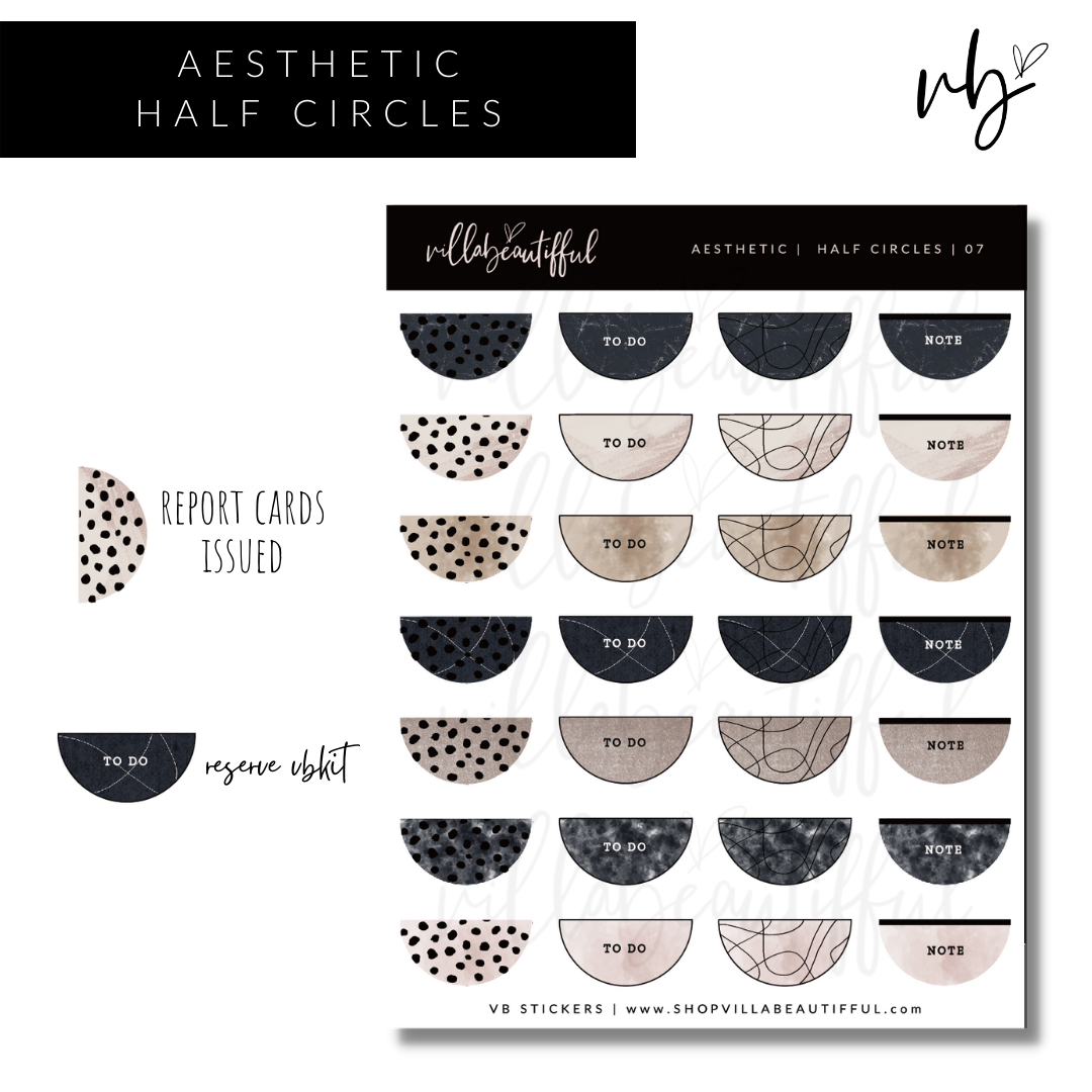 Sticker Sheet | Aesthetic 07 Half Circles