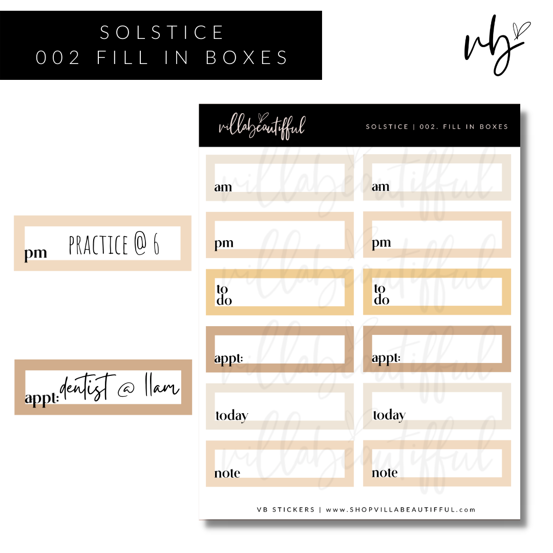 Sticker Sheet | Solstice 02 Fill In Boxes