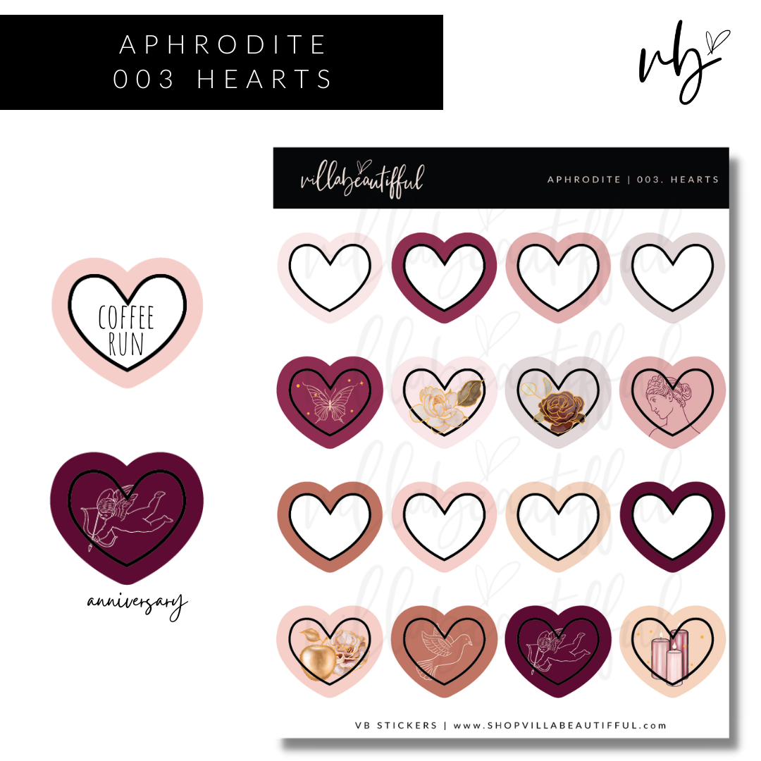 Sticker Sheet | Aphrodite 03 Hearts