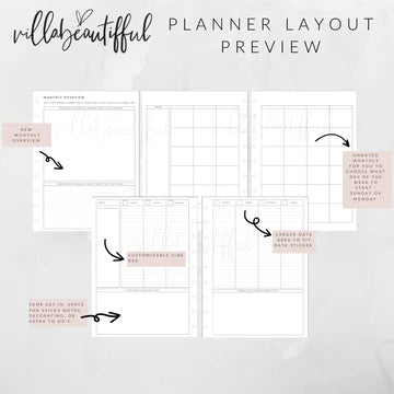 VBPlanner | Undated Monthly + Weekly Inserts