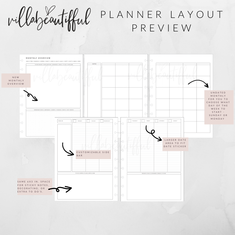 VBPlanner Undated | White Floral