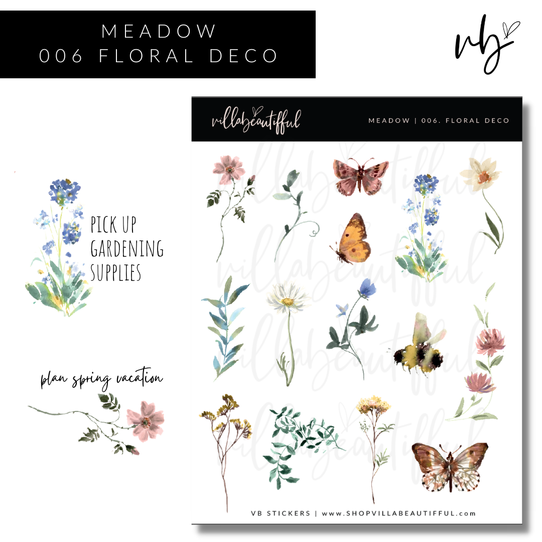 Sticker Sheet | Meadow 06 Floral Deco