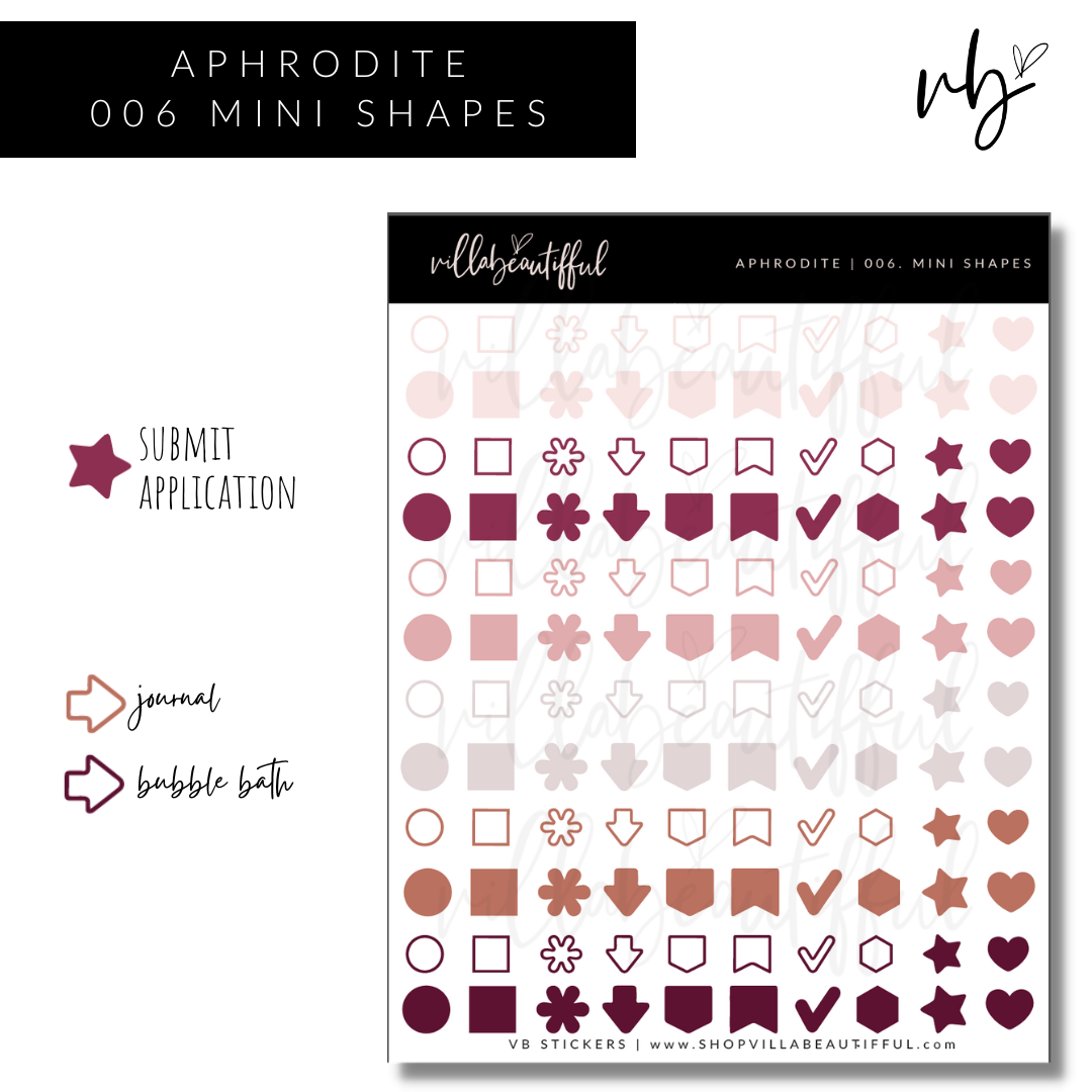 Sticker Sheet | Aphrodite 06 Mini Shapes