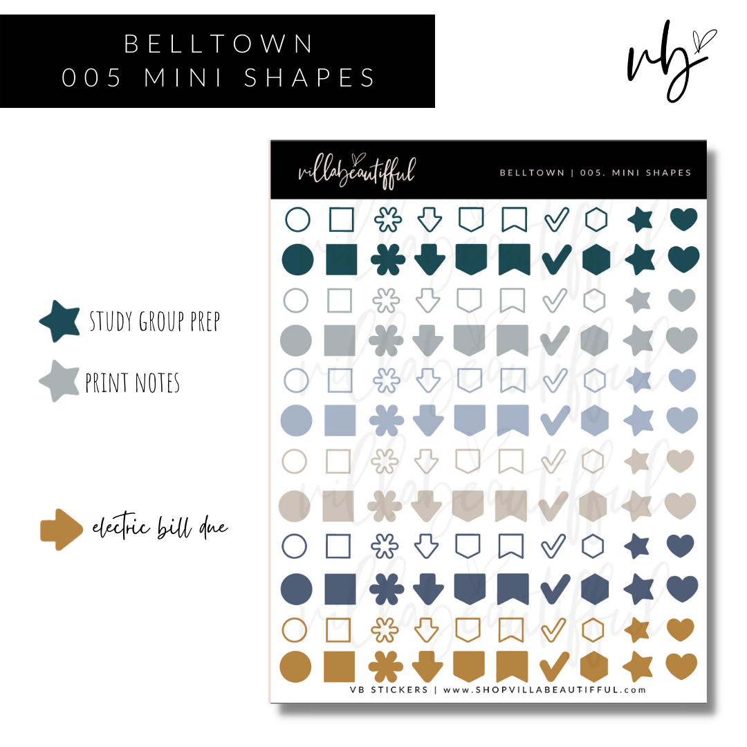 Sticker Sheet | Belltown 05 Mini Shapes