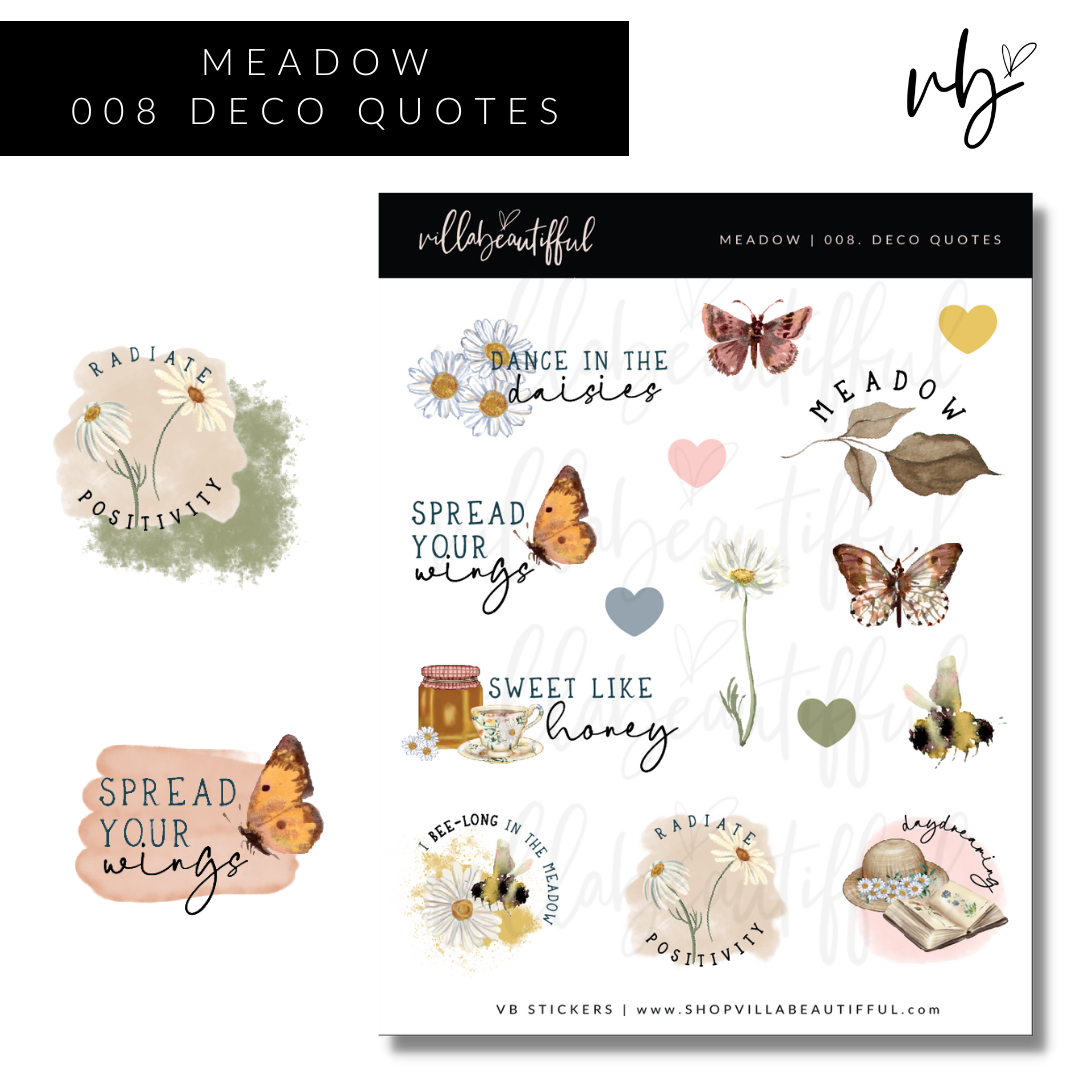 Sticker Sheet | Meadow 08 Deco Quotes