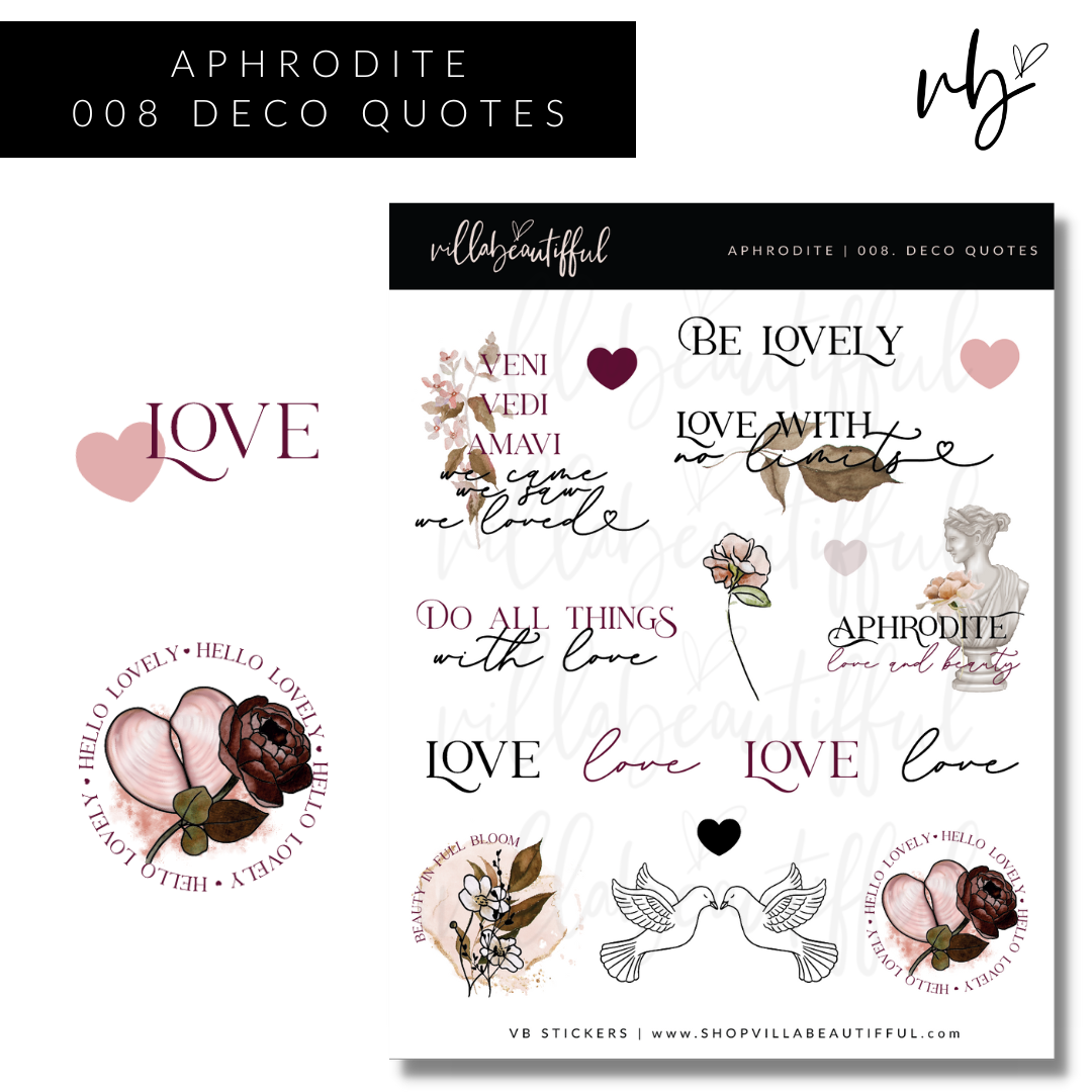 Sticker Sheet | Aphrodite 08 Deco Quotes