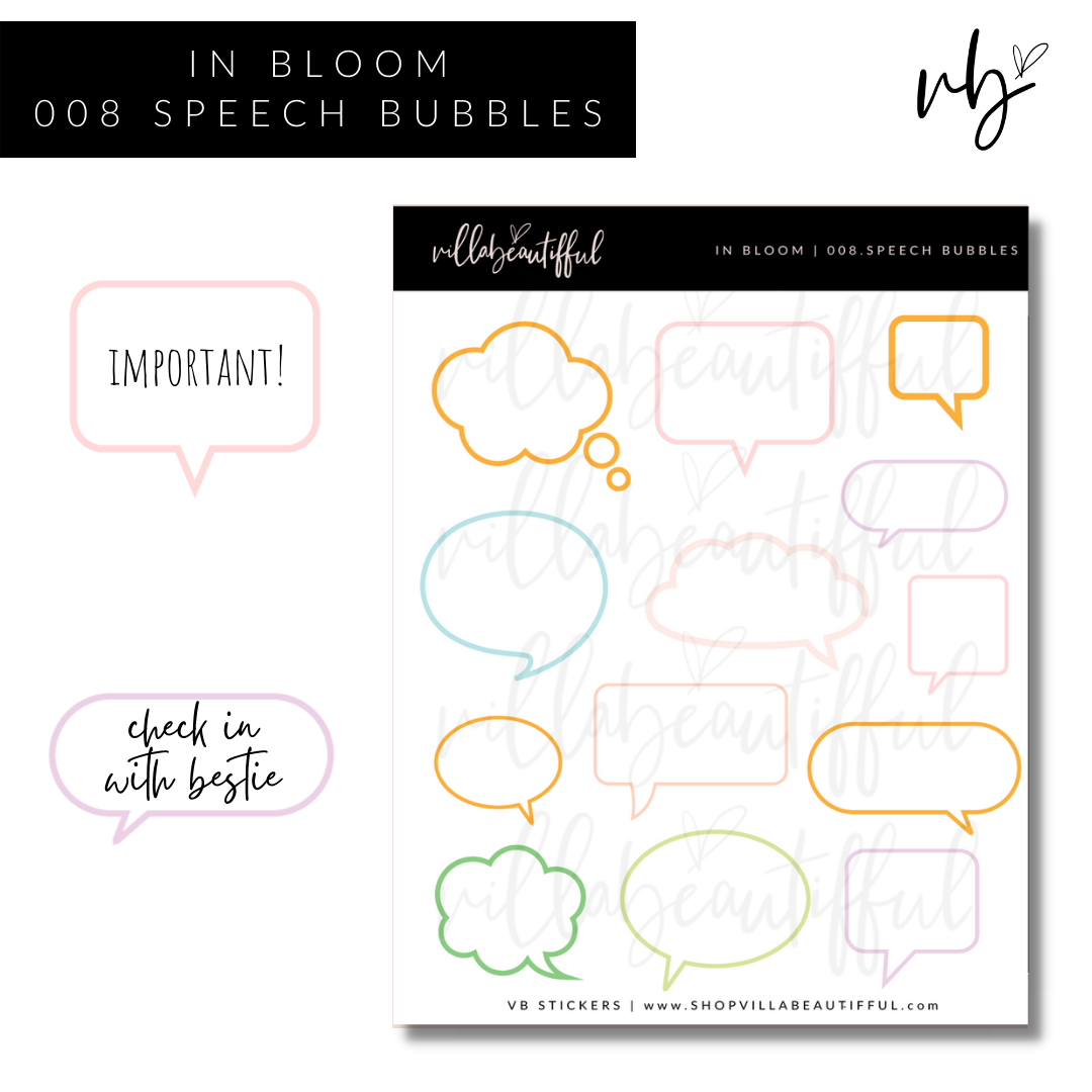 Sticker Sheet | In Bloom 08 Speech Bubbles