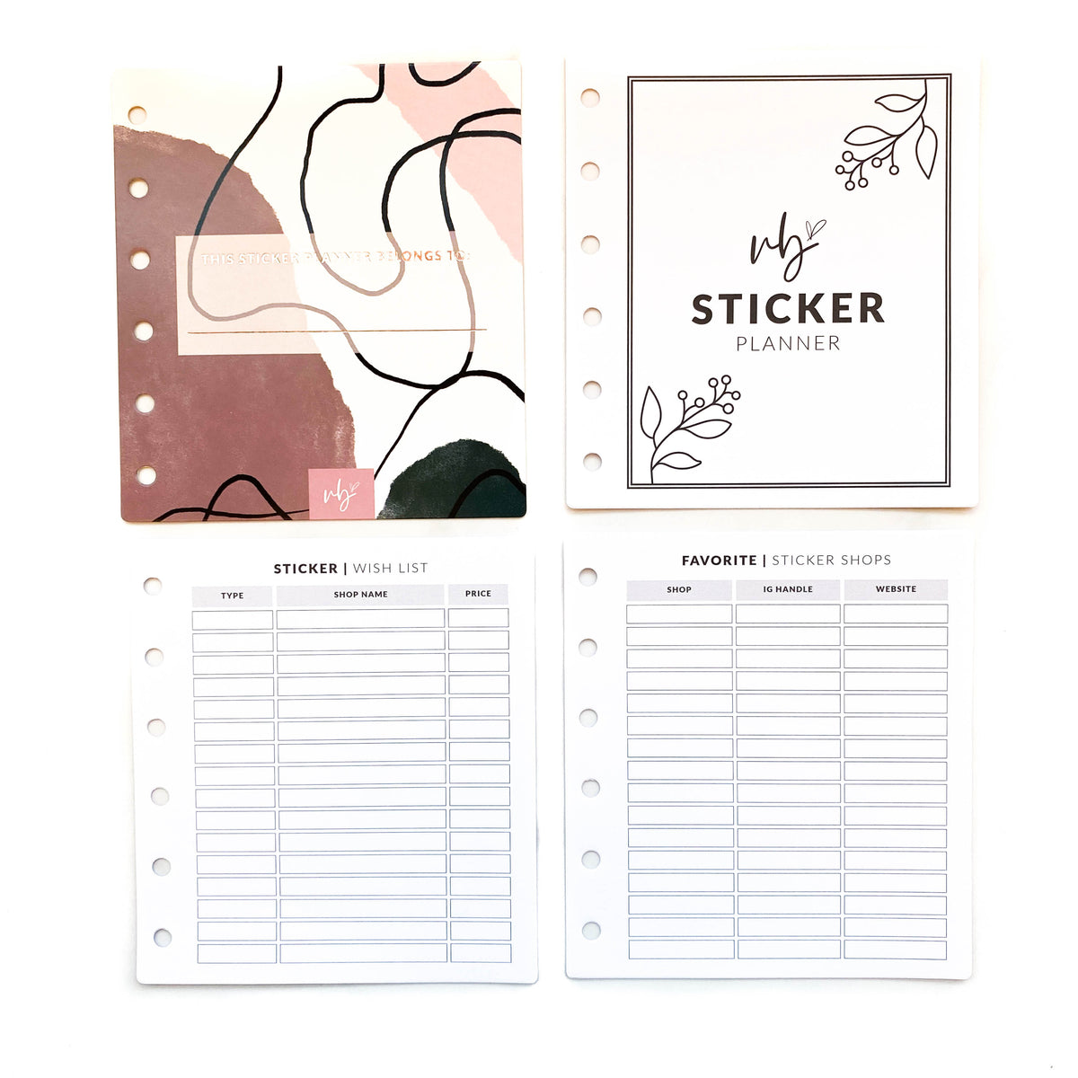 Merry Minimalist Sticker Planner Inserts