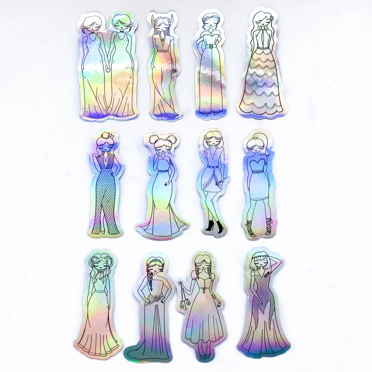 Zodiac Girls Holo Decal Stickers