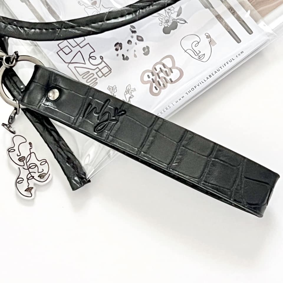 Keychain | Black Croco Acrylic Dangle Charm